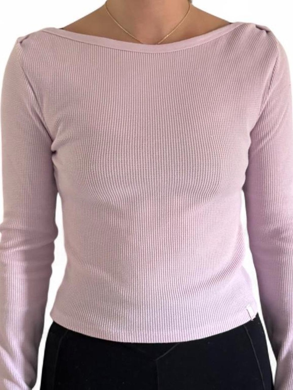 BDG Lilac Ribbed Long Sleeve Tee